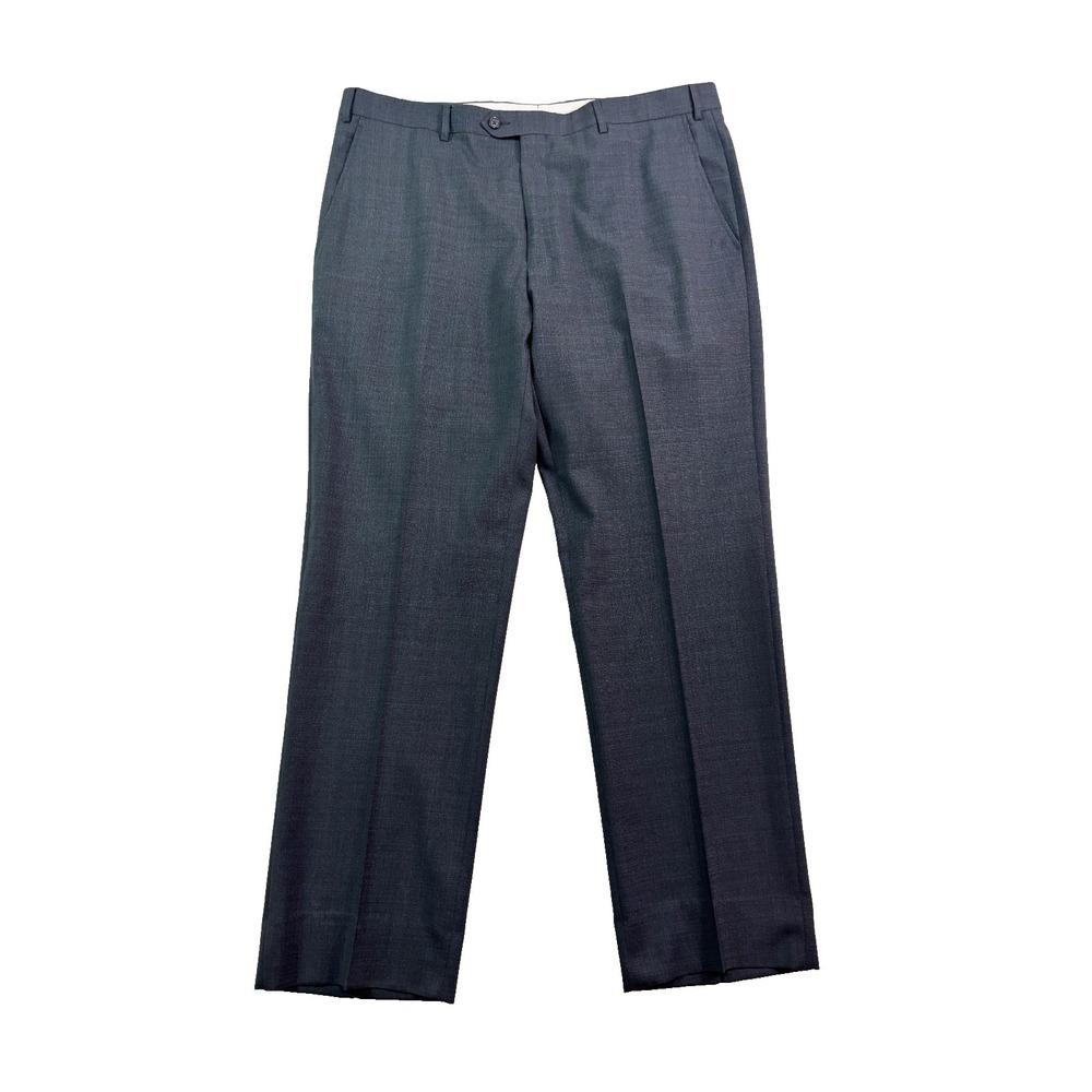 Santorelli 40x32 Gray Dress Suit Pants Trousers All Season Wool Italy Flat Front